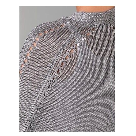 VINCE Shimmer Sliver Metallic Shrug Cardigan Size S - Picture 2 of 7